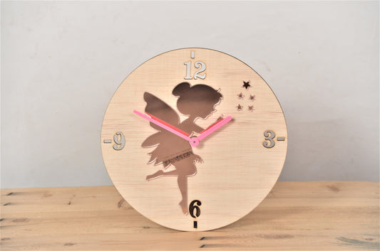 "Fairy with stars" wall clock